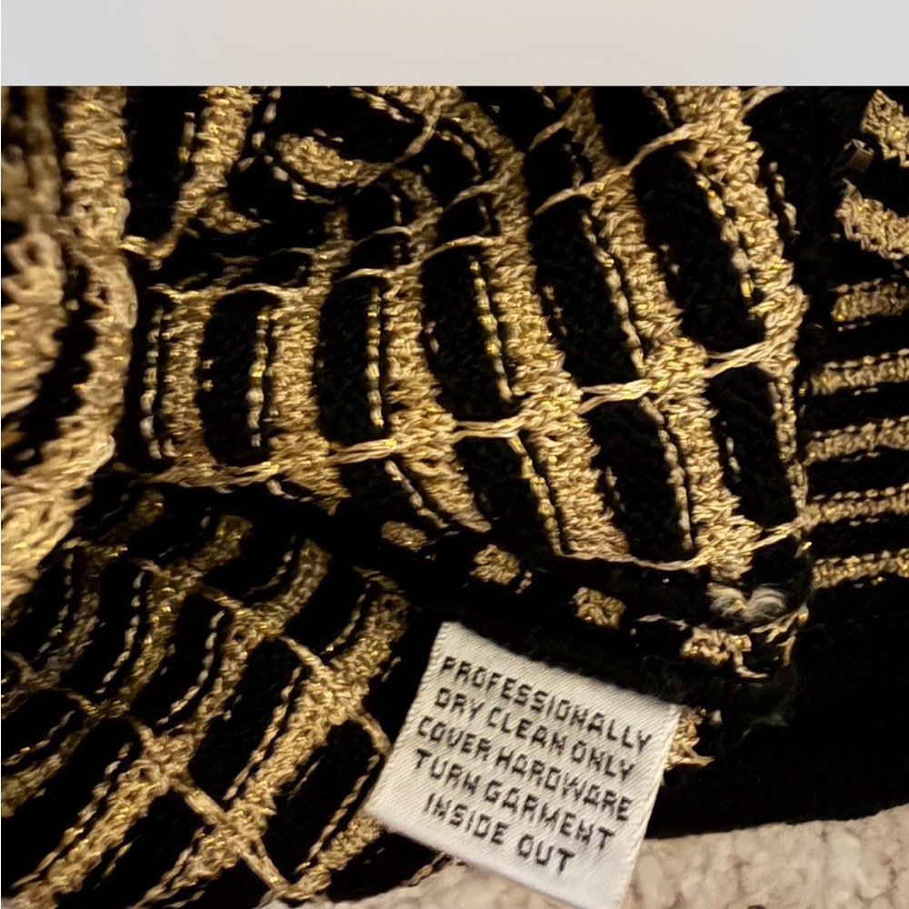 Vintage Designer‎ St. John Gold Metallic Knit Sequin Strapless Tube Top - Picture 5 of 5